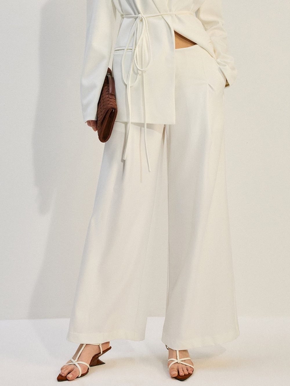 Commense Textured Wide-Leg Pants